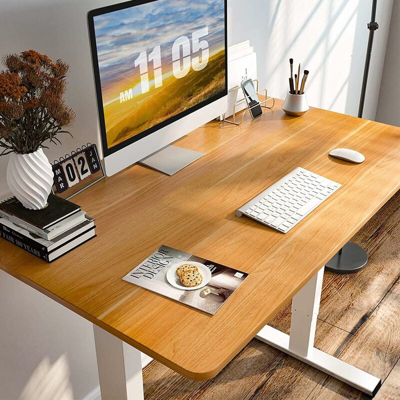 Meja berdiri, tinggi, meja dapat disesuaikan, duduk listrik dengan papan seluruh bagian, Meja rumah kantor 40x24 In Vici