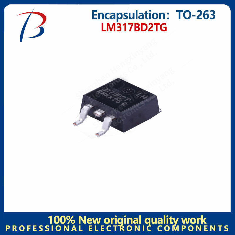 10PCS  LM317BD2TG adjustable output positive voltage regulator package TO-263 Silkscreen 317BD2T