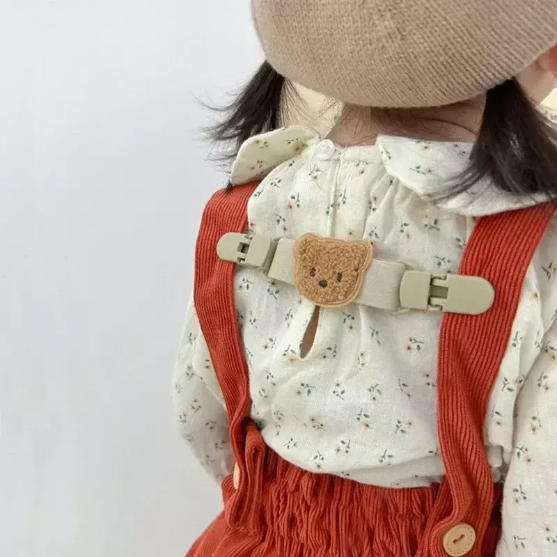 Cute Bear Waistband Extender para bebê, mochila infantil, fivela antiderrapante, fivela fixa elástica de roupas, alça de ombro, acessórios