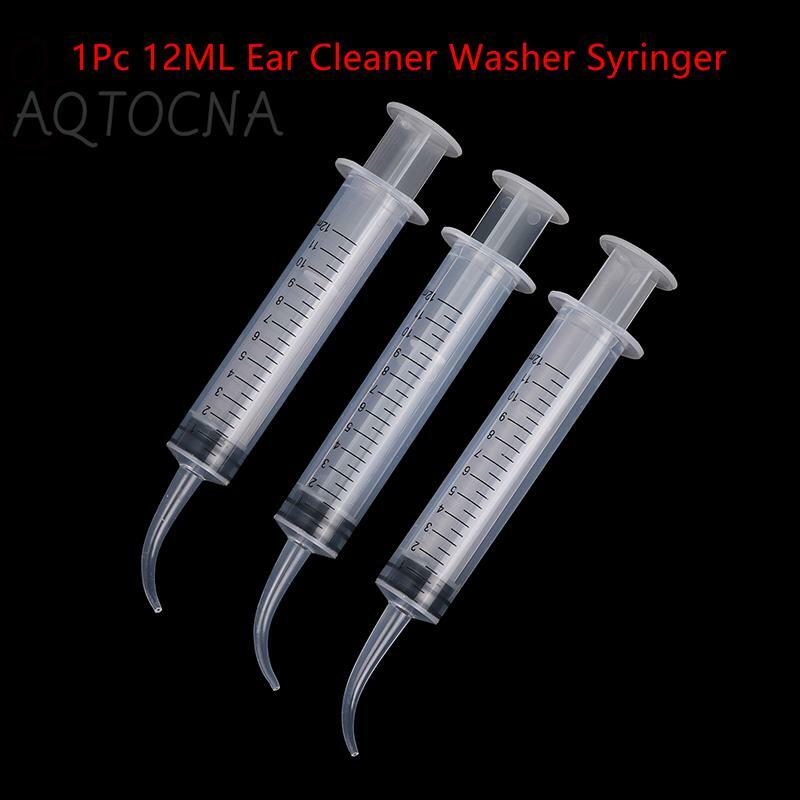 12ML detergente per le orecchie rondella Syringer gomito tubo di gomma strumento per la pulizia del cerume detergente per le orecchie rimozione della cera detergente per le orecchie assistenza sanitaria