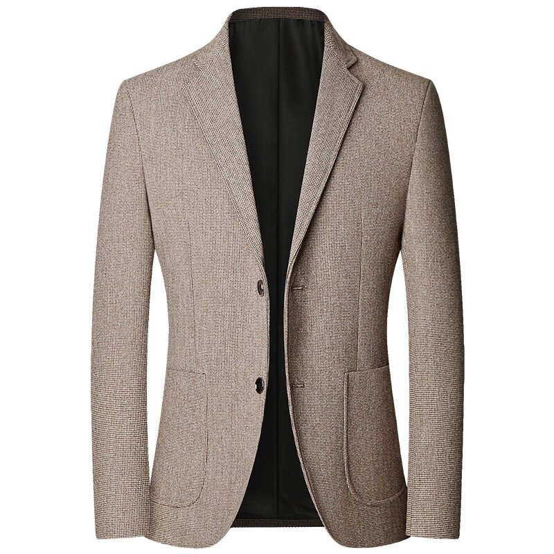 Blazers de lana de alta calidad para hombre, traje informal de negocios, chaquetas ajustadas, abrigos de otoño, 2024