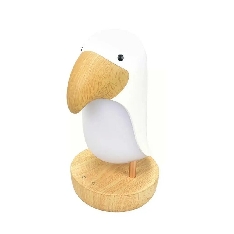 Toucan Bird LED Night Light USB Rechargeable Bedroom Table Speaker Luminaria Dimmable Lighting Bluetooth Lamp Home P1R5
