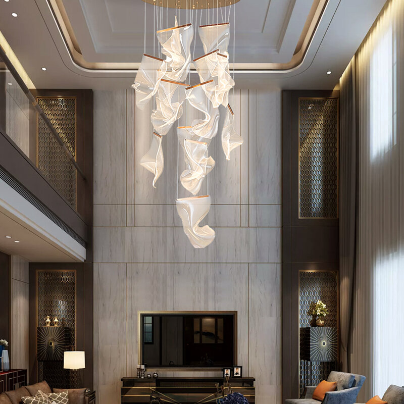 Plafonnier LED suspendu au design moderne, éclairage d'intérieur, luminaire décoratif de plafond, idéal pour un salon, une salle à manger ou un restaurant