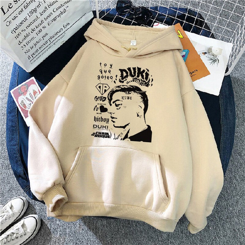 Duki-Sudadera con capucha para mujer, suéter de estética harajuku, ropa de calle con gráfico, 2023