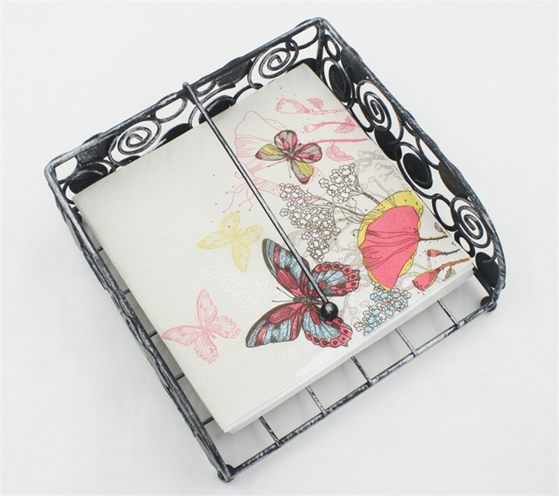 20Pcs/Pack 33x33cm Disposable Butterfly Flower Printed Table Dinner Tissue Napkins Paper Wedding Party Decoration