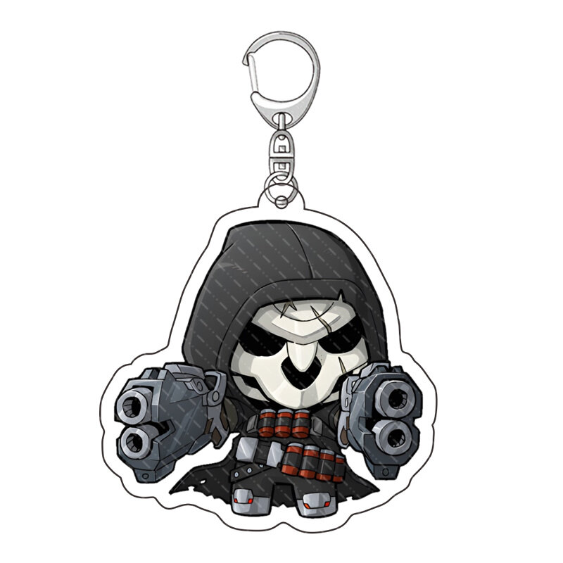 Porte-clés en acrylique transparent Overwatch, porte-clés Anime, accessoires de dessin animé, 27 styles