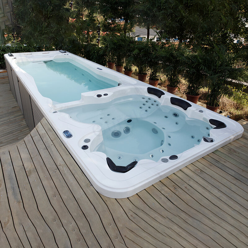 Banheira de hidromassagem autônoma para spa ao ar livre, piscina infinita, luxo Balboa Swimwear, 7,5 m