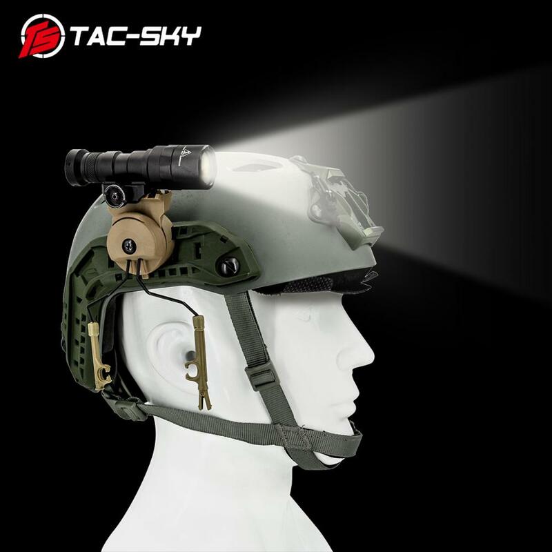 TAC-SKY Tactical Helmet ARC Rail Adapter COMTAC I II III Headset Accessory Bracket for Tactical Light Mounting Kit Platform
