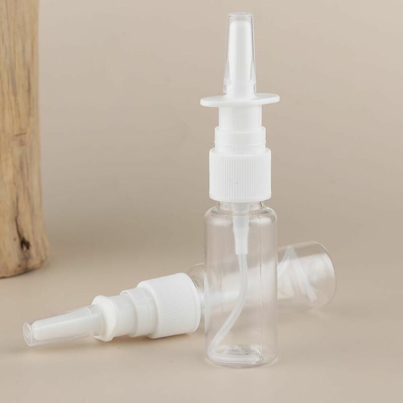 Pulverizador nasal recarregável da bomba do pulverizador do nariz branco, garrafas plásticas vazias, empacotamento médico