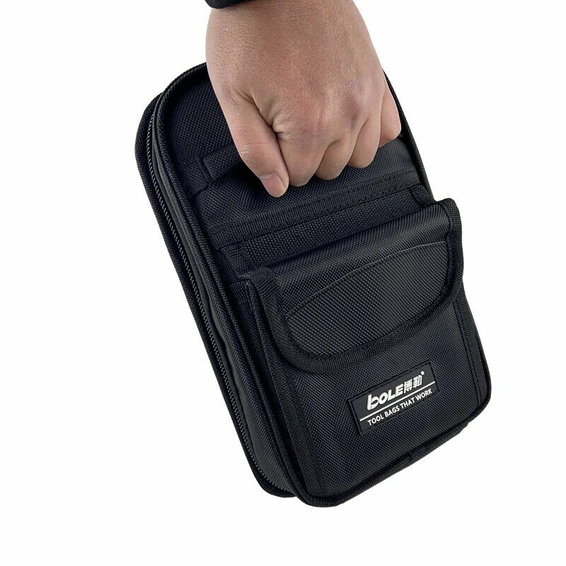 Um ombro ferramenta portátil cintura saco, pequeno mensageiro ferramenta de armazenamento, pendurado saco, manutenção cinto saco