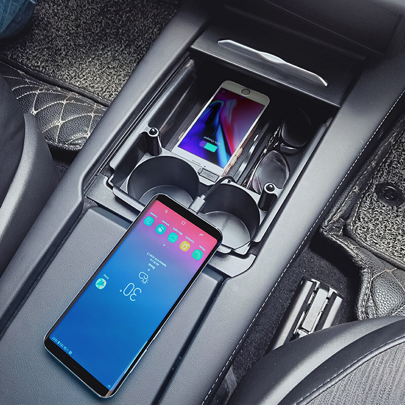 Modell s/x kabelloses Ladegerät, Qi-Ladepad für Mobiltelefone Auto-Mittel konsole Aufbewahrung becher halter für Tesla-Modelle s/x 2017-2019
