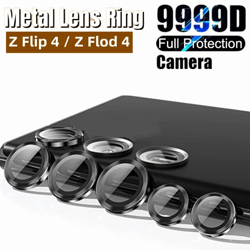 Protector de pantalla de Metal para cámara Galaxy Z Flip 4 5G, película protectora de lente de cámara HD de vidrio templado para Samsung Z Fold 4