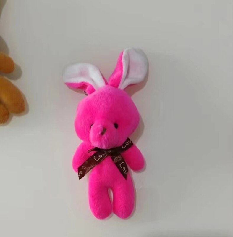 Peluche de conejo de peluche para niños, 15cm, Kawaii, conejo, juguetes de peluche, llavero, bolsa de Animal creativo, colgante, regalo de cumpleaños