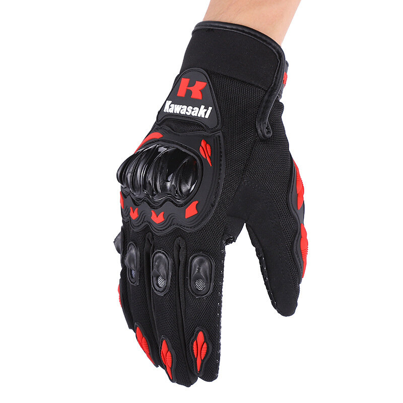 Kawasaki-guantes transpirables para bicicleta, guantes para evitar colisiones de motocicleta, guantes para jinete, guantes para deportes al aire libre
