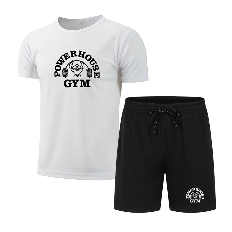2024 Summer fashion Printed Men's Shorts Set Men's Quick Drying Breathable Casual Sports Short Sleeve T-shirt Set Jogging Set