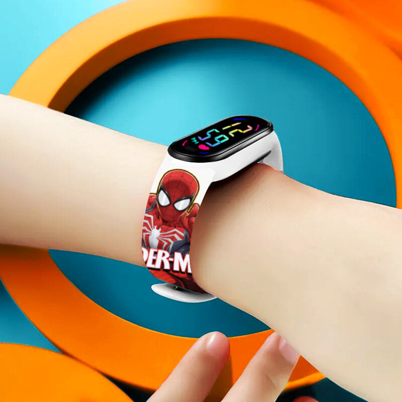 Relojes coloridos de Spiderman para niños, reloj deportivo con pantalla táctil a prueba de agua, reloj electrónico led, pulsera, regalos exquisitos