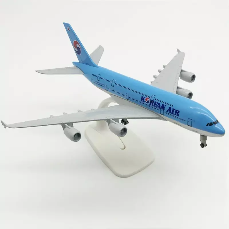 Масштаб 1/350 Длина 20 см Korean Air A380 Металлический литой самолет Модель самолета Игрушки Подарок для мальчиков Детская коллекция