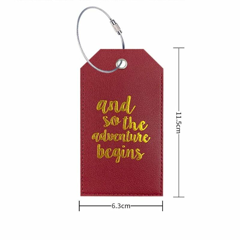 With Anti Loss Wire Rope PU Leather Luggage Tag Address Label Boarding Pass Airplane Suitcase Tag Letter Information Card