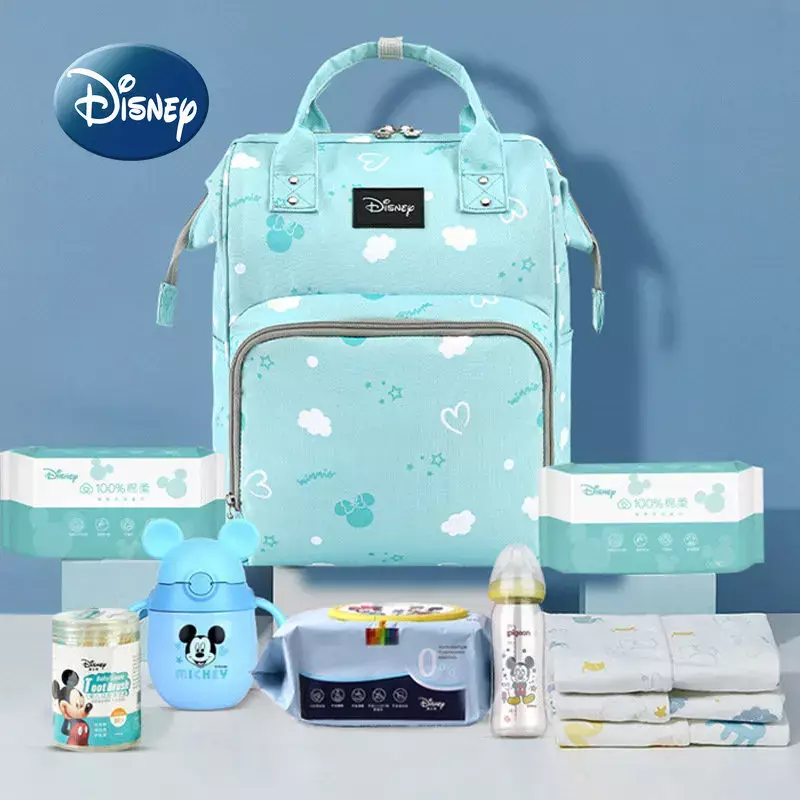 Оригинальный рюкзак для подгузников Disney с Микки Маусом, роскошная брендовая сумка для детских подгузников, вместительная многофункциональная мультяшная Детская сумка