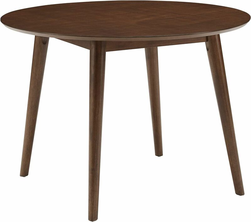 Crosley Furniture Landon Mid-Century Modern Round Wood Dining Table, Mahogany