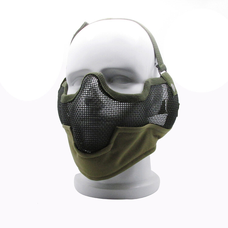 Tactical Human Protective Half Face Mask, V2 Ear Protection, Fio De Aço, Equipamento De Tiro Ao Ar Livre, TMC, WG