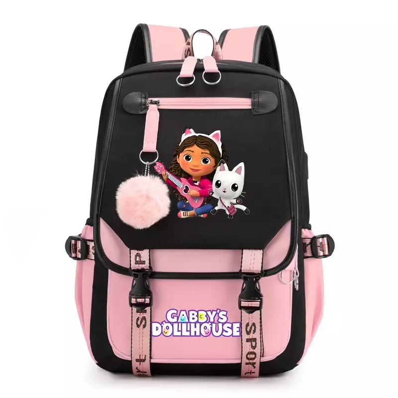 Рюкзаки для кукольного домика Gabby, детские школьные ранцы с мультяшным рисунком, милые сумки для книг с кошками для девочек, модный дорожный ранец для ноутбука