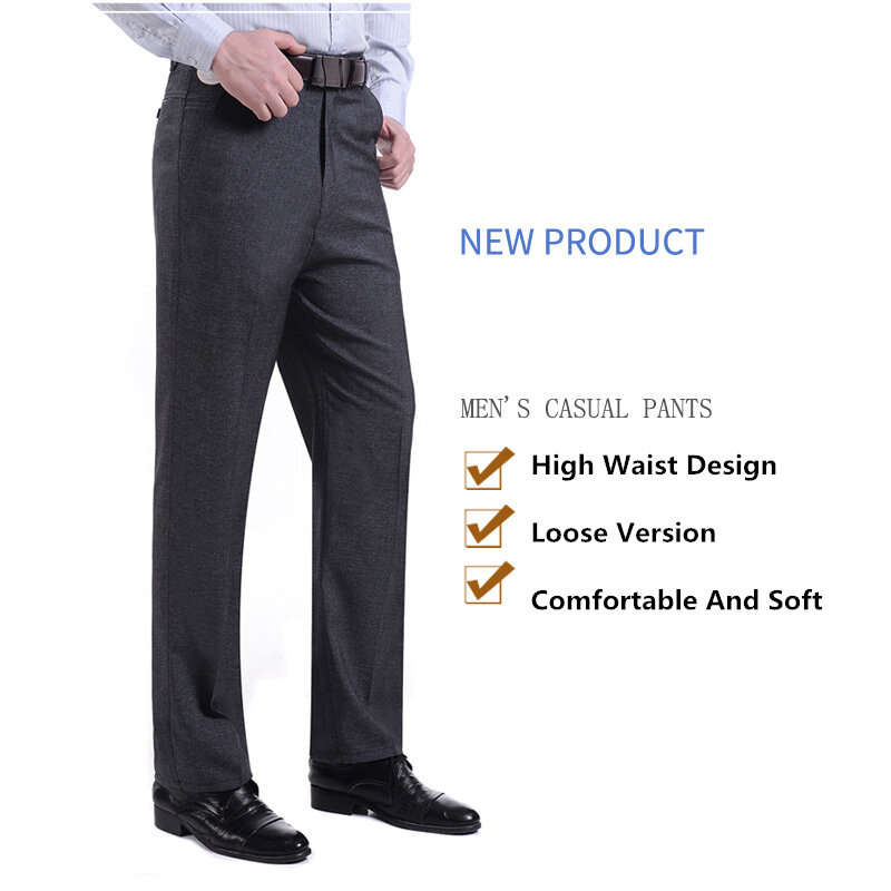 MRMT 2024 Брендовые мужские брюки для мужчин среднего возраста повседневные свободные тонкие брюки для мужчин прямые мужские брюки с высокой талией