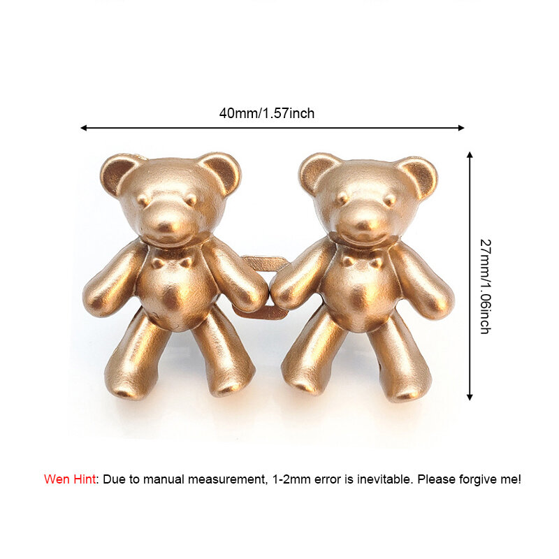 Waist-Cinching Buttons Cute Bear Decorative Belt Buckle Removable To Not Close The Mouth Invisible Mouth