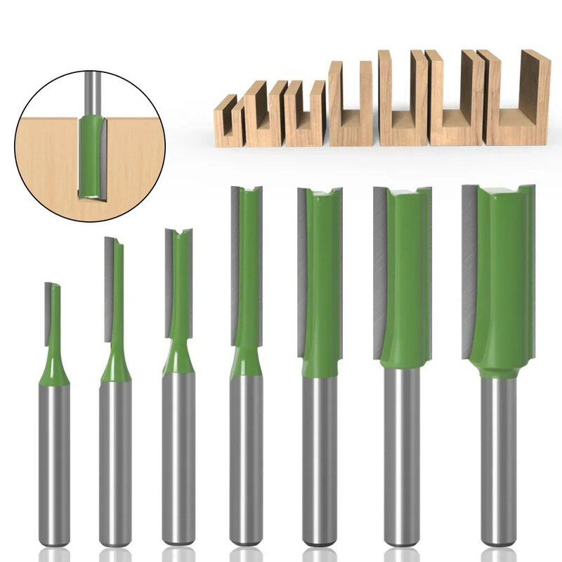 1 pc 6mm 1/4 zoll Shank Einzelnen Doppel Flöte Gerade Bit Fräser für Holz Hartmetall Router Bit holz Werkzeug