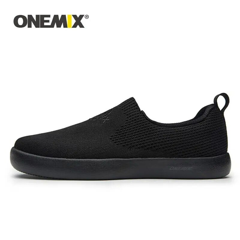 ONEMIX-zapatillas de deporte vulcanizadas para hombre y mujer, zapatos planos ligeros de malla transpirable, informales, sin cordones, para viajes y caminar