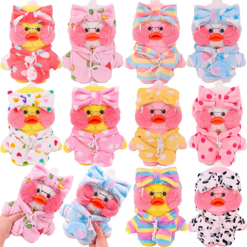 2pcs Kawaii Cartoon Lalafanfan Duck Clothes Sweater+Bag Hoodie For 30cm Duck Clothes Lalafanfan Clothes Plush Stuffed Toy Girl`s