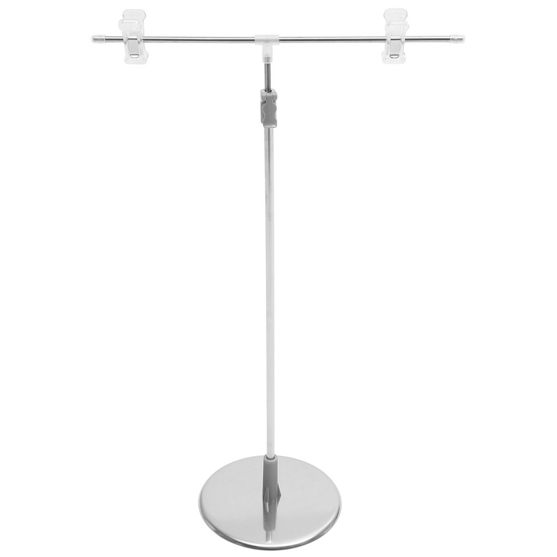 Soporte de señal de mesa con emblemas, altura ajustable, estante de escritorio en forma de T