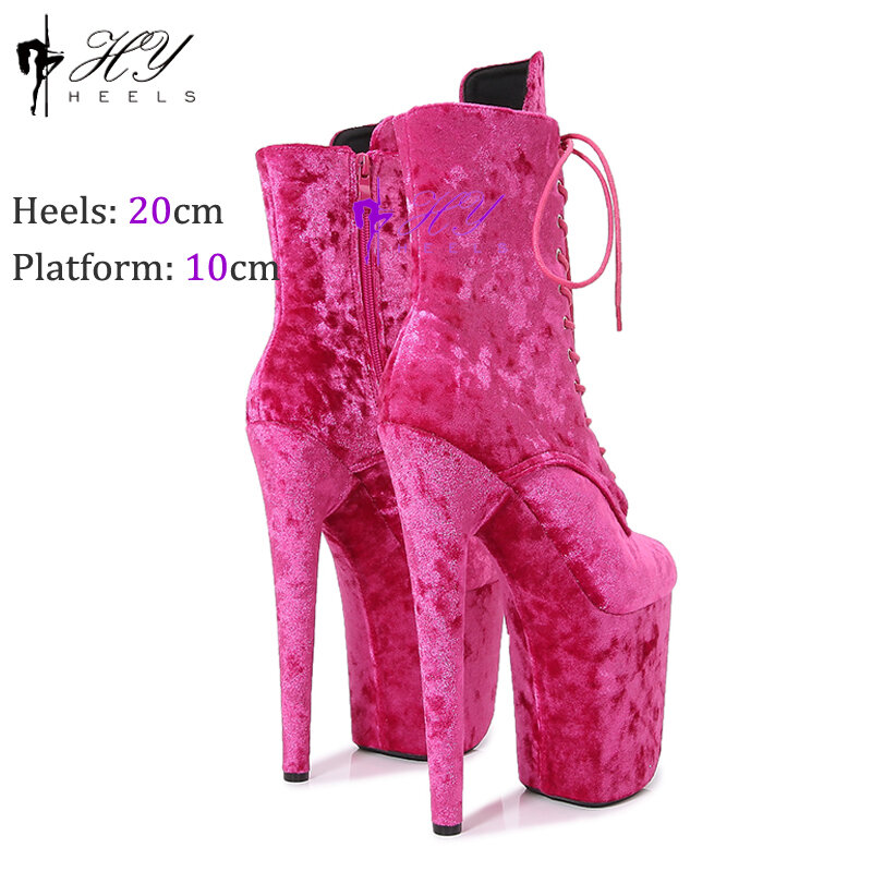 Diamond Suede 20CM 8Inch Exotic Pole Dancing Boots Nightclub Exotic Dance Stripper Platform Party High Heels Shoes