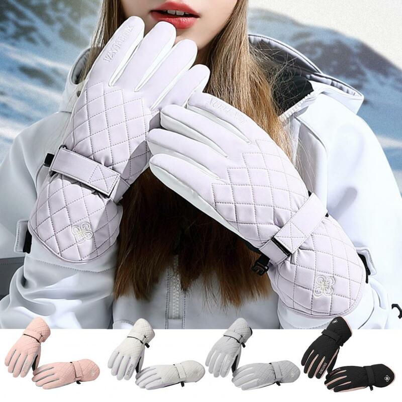 1 Pair Women Cycling Gloves Touch Screen Sports Gloves Warm Gloves Autumn Winter Motorcycle Gloves Full Finger Ski Gloves