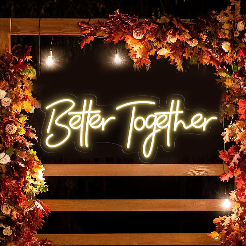 Better Together letrero Led de neón, decoración de boda, fiesta, luces LED, decoración de dormitorio, pared, Mr Mrs Just Married