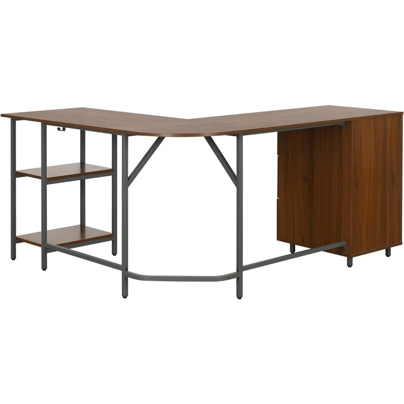 Стол L-образный, двухцветный компьютерный стол, простая современная мебель для дома и офиса, угловой стол для работы и письма