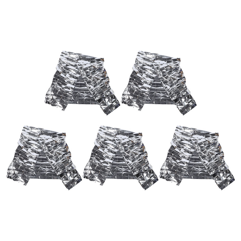 5 pcs Outdoor Foil Space Blanket For Camping Foil Space Blanket First Aid Blanket Survival Blankets