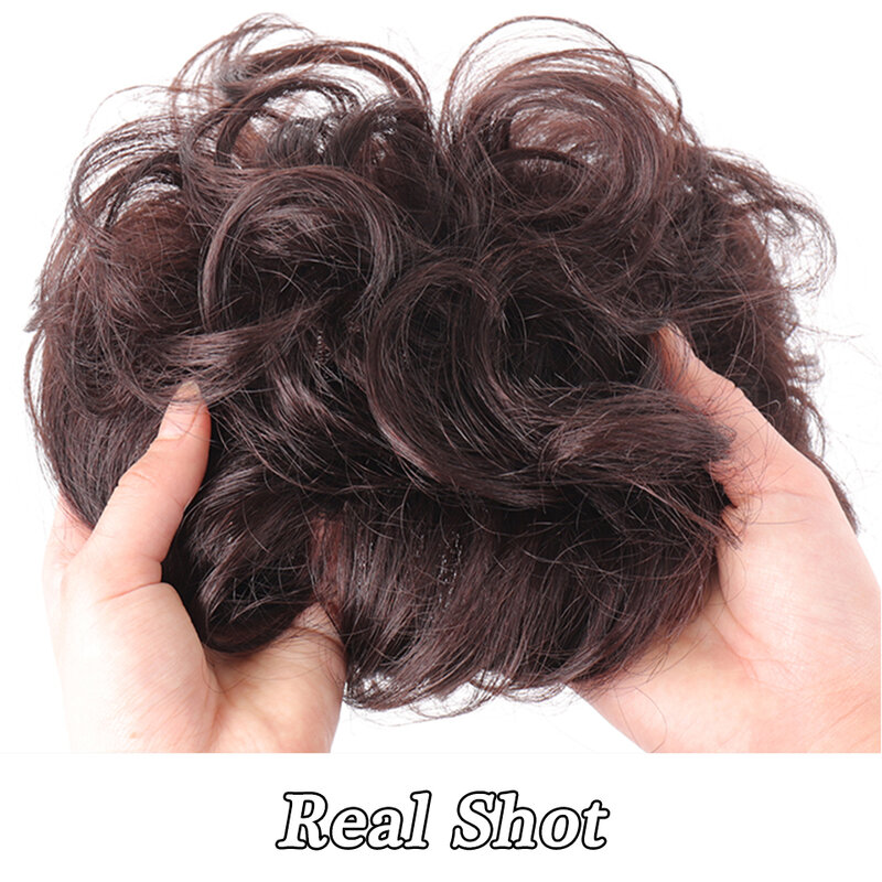 LM Synthetic Long Water Wavy Curly Half Head Wig Women's Hairpieces Invisible Head Top Wig Block Increase Hair Volume