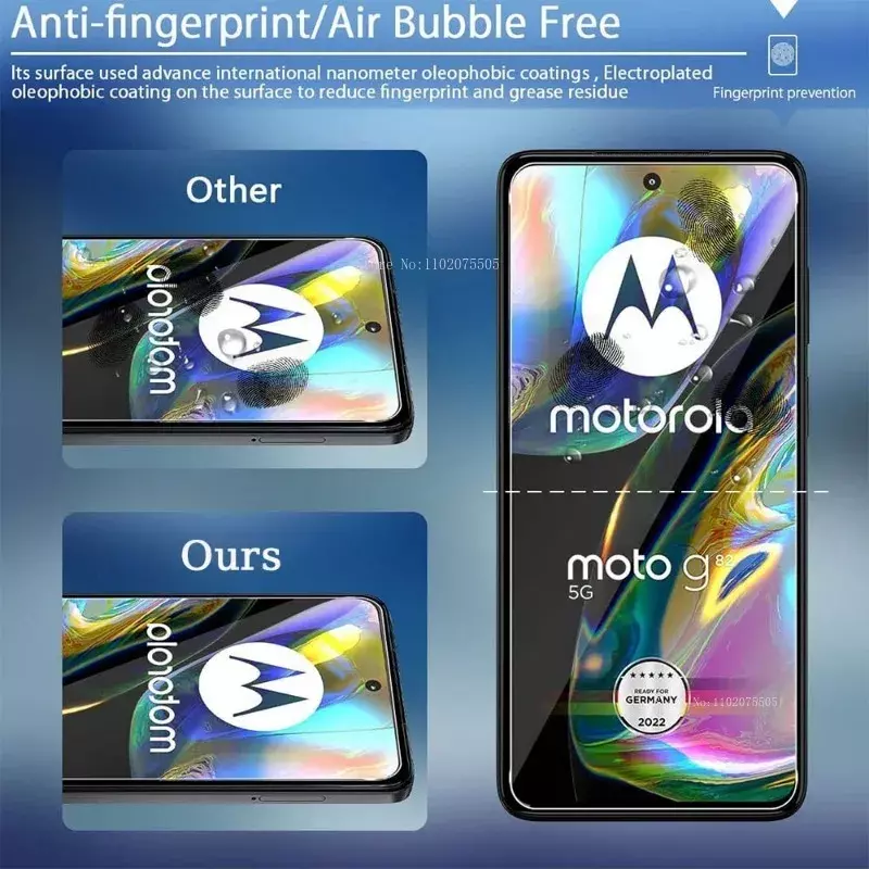 Protector de pantalla de vidrio templado para Motorola Moto G22, G32, G42, G52, G82, G62, 5G, G72, G82, 5G, G30, G20, 3 unidades