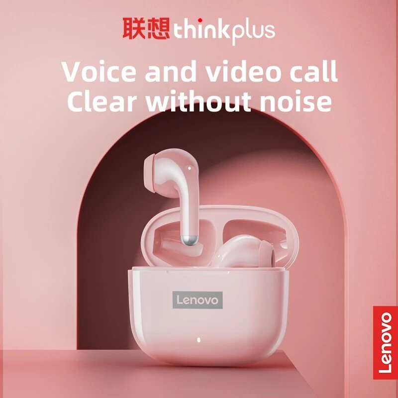 Lenovo-LP40 Pro TWS Fones De Ouvido Sem Fio Bluetooth 5.1, Redução De Ruído Fones De Ouvido, Controle De Toque, 250mAh Fones De Ouvido, Original