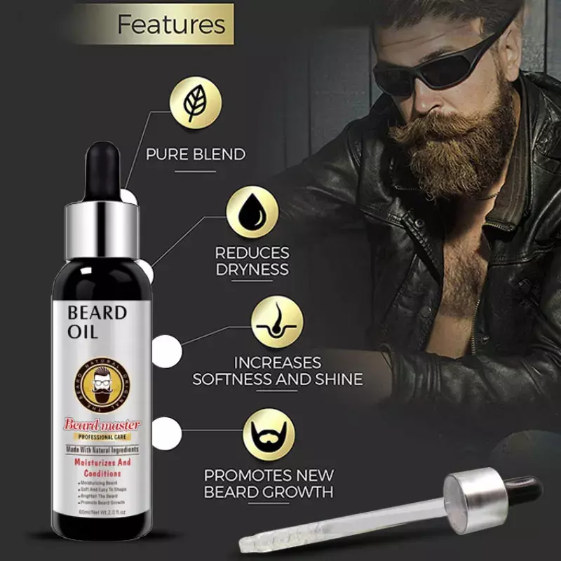 Beard Growth Essential Oil Natural Effective Thicken More Beard Nourishing Growth Oil For Men Beard Care Hair Growth Products