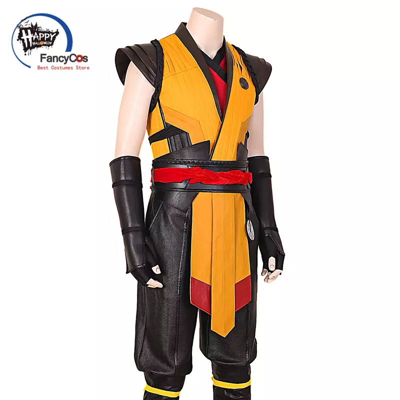 Gra Scorpion Mortal Kombat 1 Cosplay Kuai Liang kostium MK 1 pełny Scorpion Man Cosplay kostium na Halloween spersonalizowany karnawał