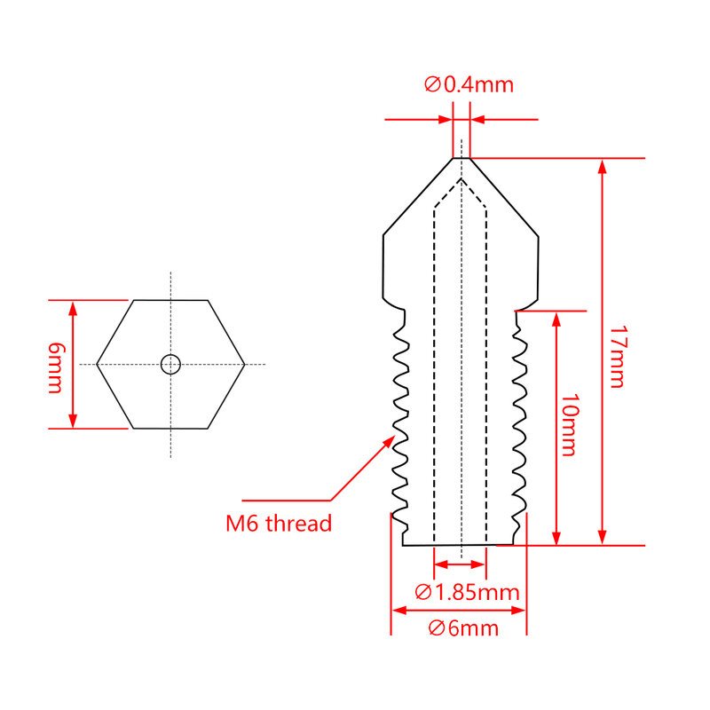 Buse pour imprimante 3D AnkerMake M6, 10 pièces, pièce d'impression pour filament de 1.75mm, M5/M5C hotend