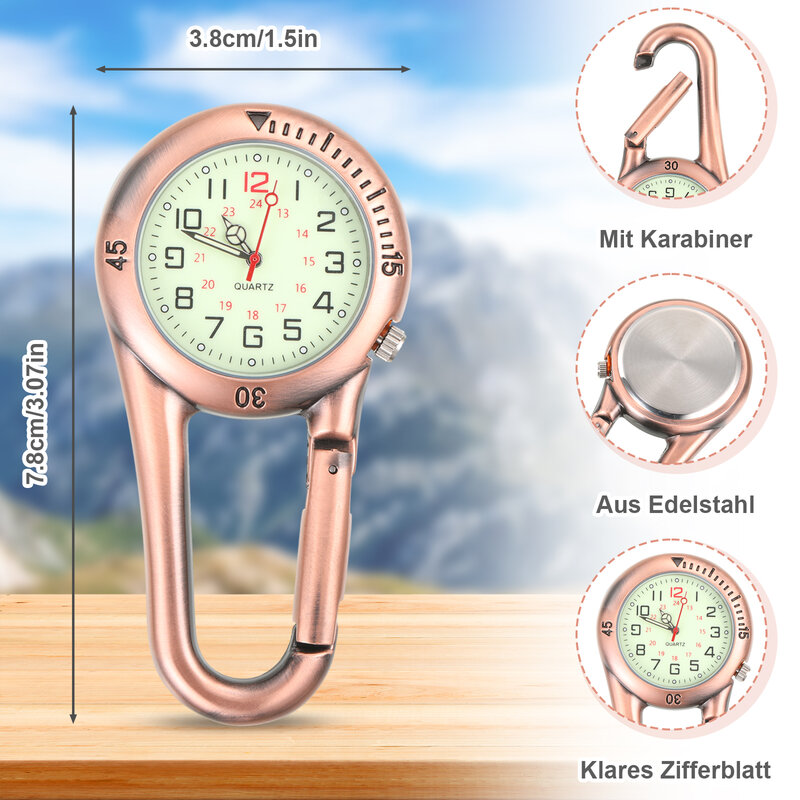 Wysokiej jakości kwarcowy analogowy zegarek z klipsem do stylowego, kompaktowego i lekkiego zegarka z haczykiem