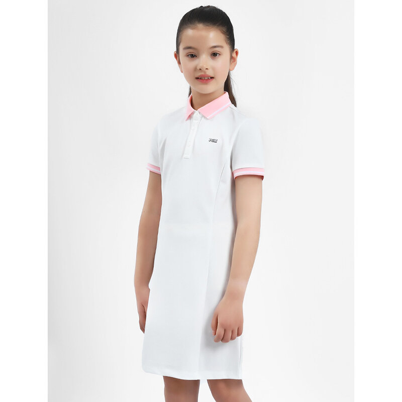 PGM Golf Dress Girls Summer Short Sleeve Sports T-Shirt Skirt Simple A-Line Dress QZ092