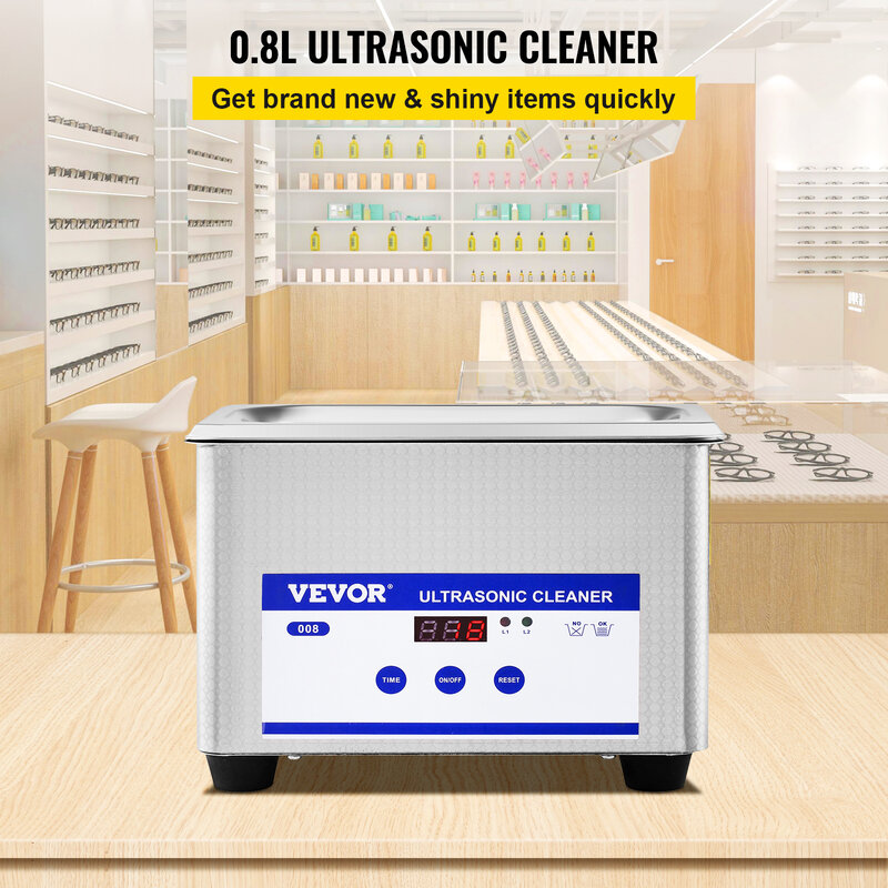 VEVOR 800ml Ultrasonic Cleaner Portable Washing Machine 35W Mini Dishwasher Lave-Dishes Ultrasound Bath Sonic for Home Appliance