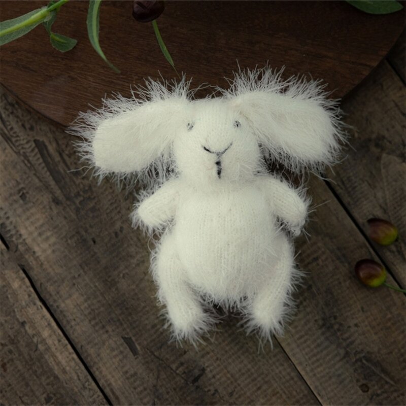 Recém-nascido feito à mão animais coelho boneca fotografia coelho bebê menina prop estúdio acessórios fotografia