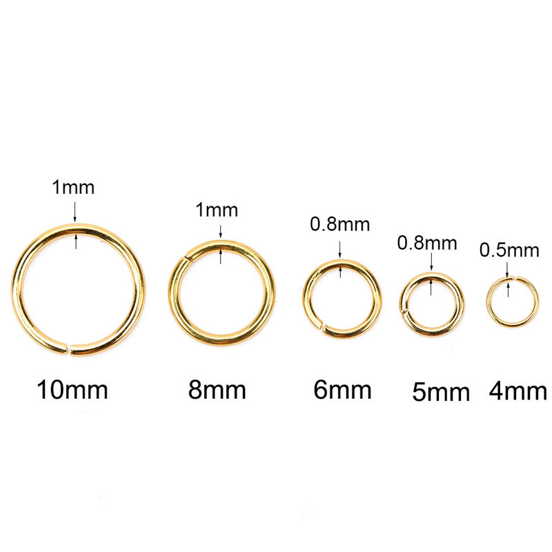 100 шт., открытые соединительные кольца из нержавеющей стали, 3-10 мм