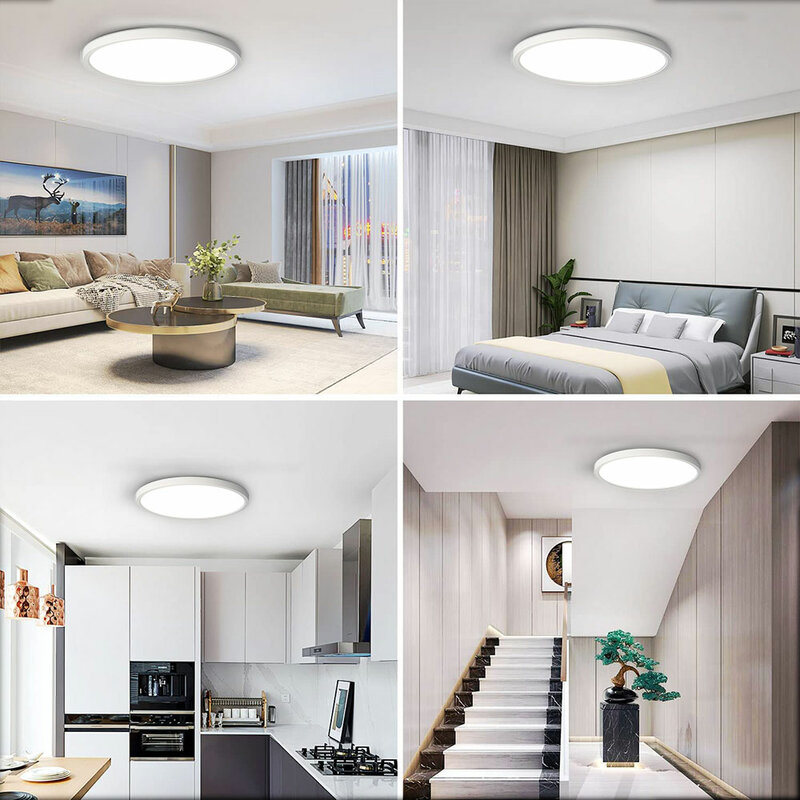 Lampu plafon LED, desain ultra-tipis lampu ruang tamu dingin 6W 9W 13W 18W 24W perlengkapan pencahayaan lampu langit-langit untuk kamar tidur dapur