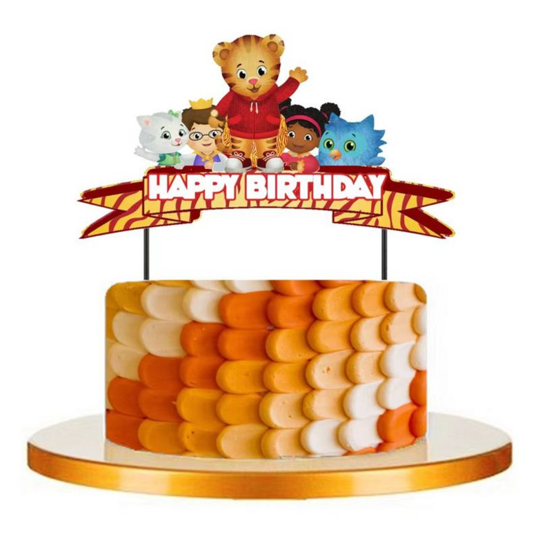 Disney-Placa Bairro Daniel Tiger, Cup Cake Topper, Fontes do Partido Balão, Favor Decor, Talheres, Aniversário, Brinquedos Novidade Infantil